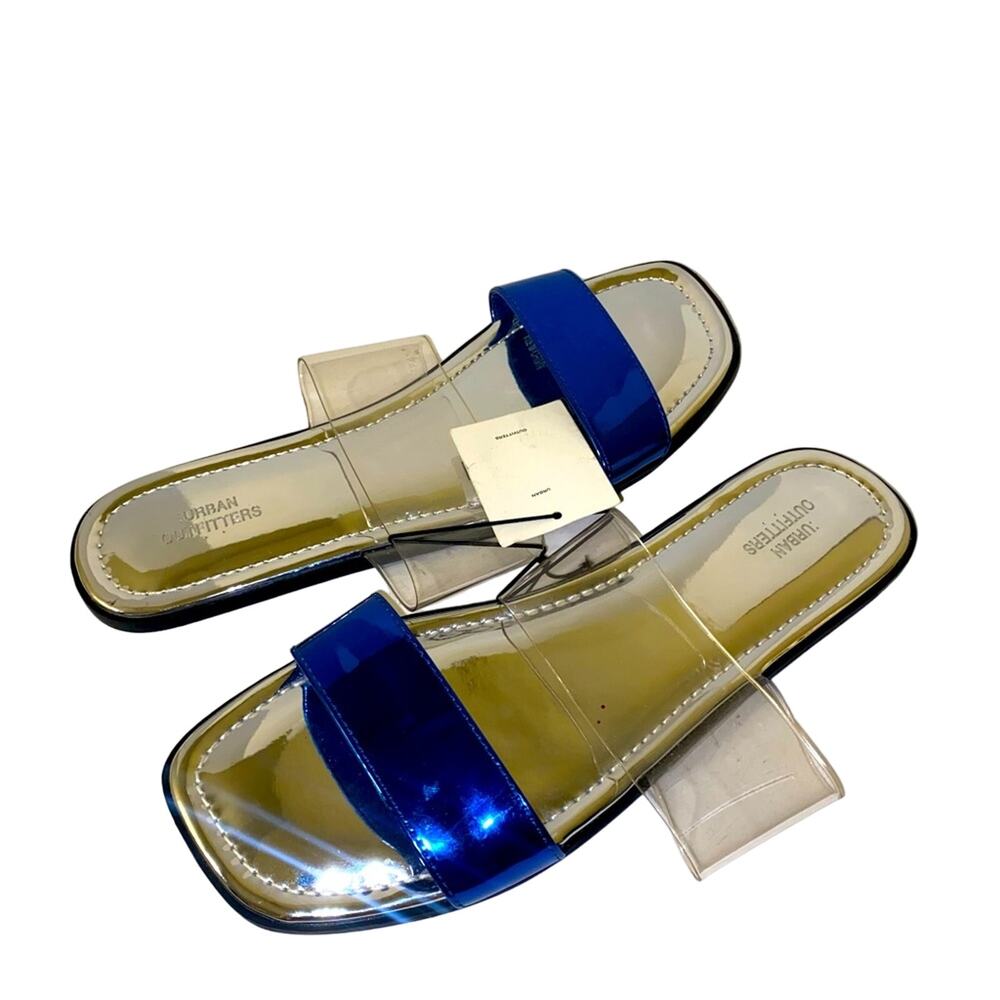 NWT URBAN OUTFITTERS 90s Y2K style double strap flat sandal slides 7